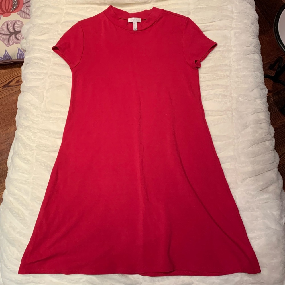 Pink mock neck mini dress